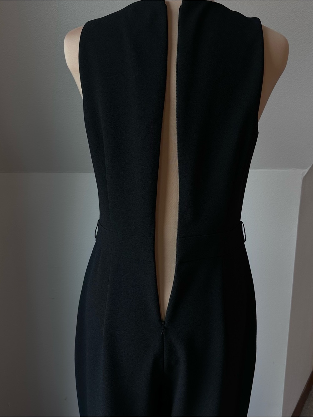Vince Camuto Jumpsuit Women’s 6 Black Sleeveless Wide Leg V Neck Career Cocktail - Picture 13 of 13